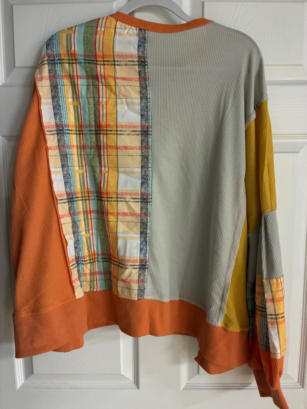 Source Unknown Multicolor Patchwork Floral Sweatshirt - Orange, Yellow, Green - Picture 2 of 2